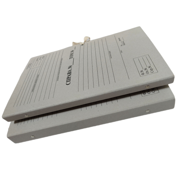 Архівна папка (для нотаріусів) 320*230мм з титульною сторінкою на зав'язках, корінець 40 мм ПАПК-Н-А4-Т/З-ВК-40-1